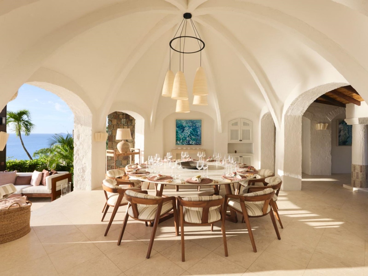 Dining Room at Oceanus in Mustique