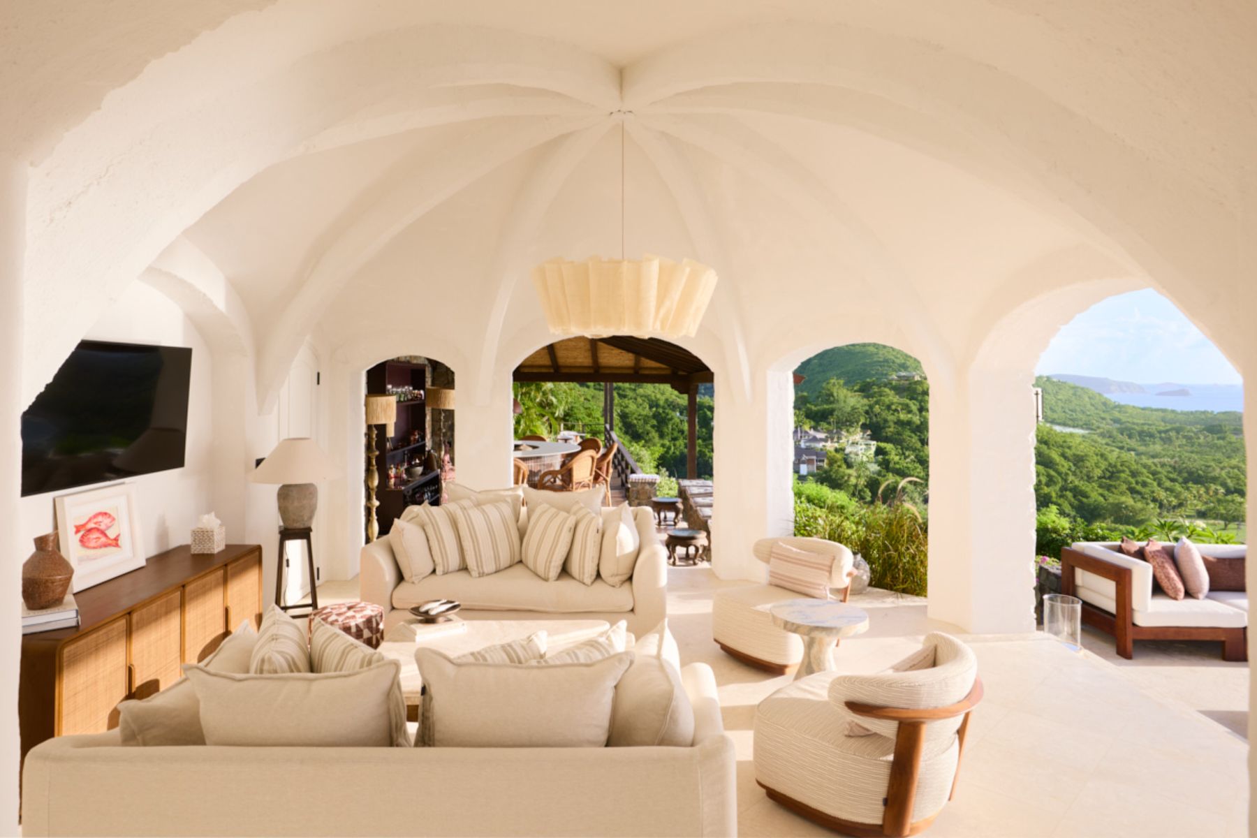 Living Room View at Oceanus in Mustique