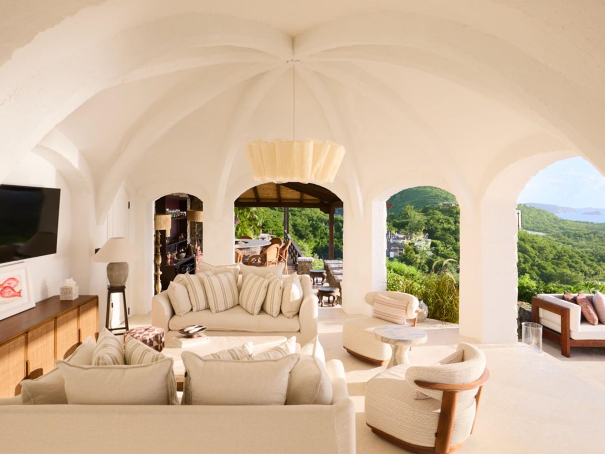 Living Room View at Oceanus in Mustique