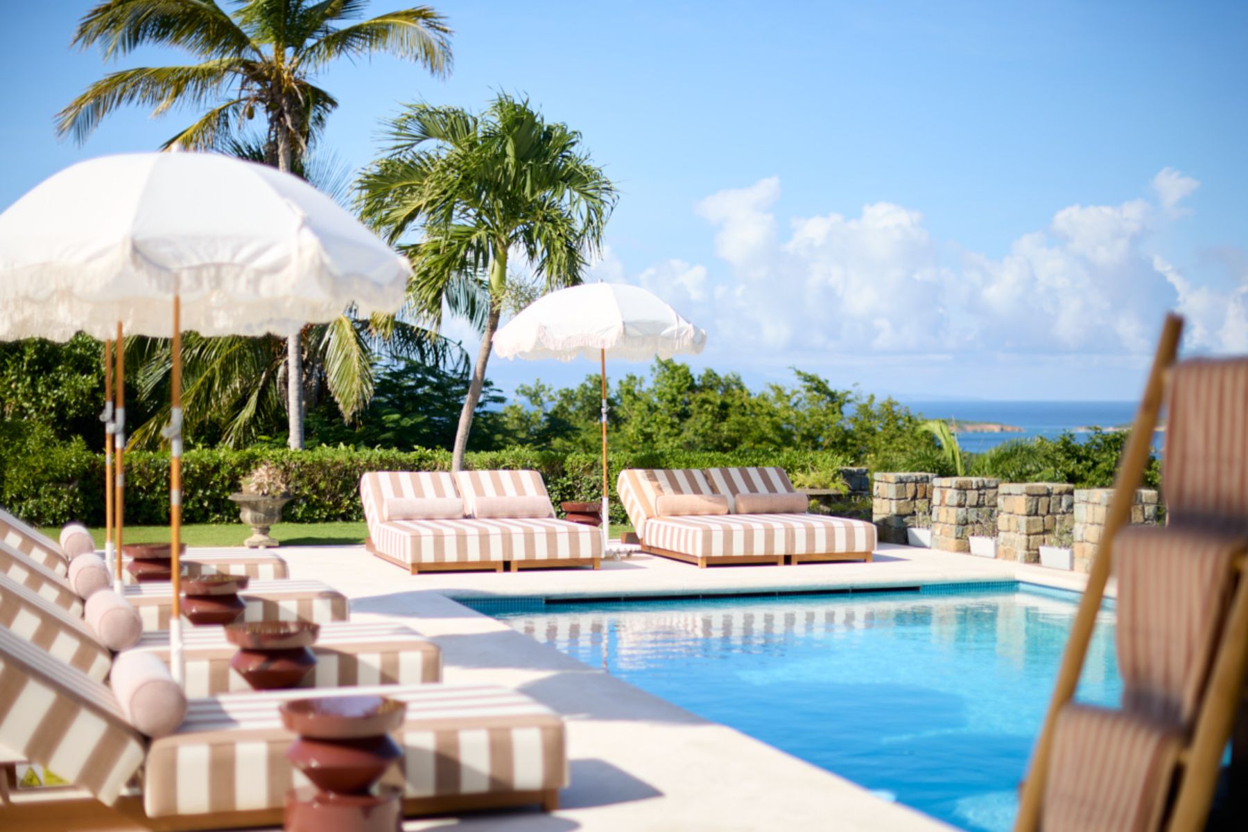 Poolside at Oceanus in Mustique