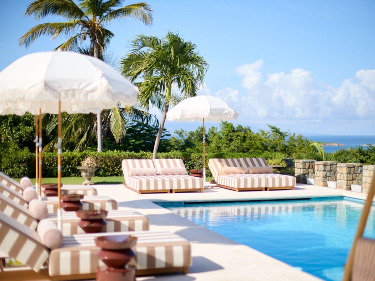 Poolside at Oceanus in Mustique