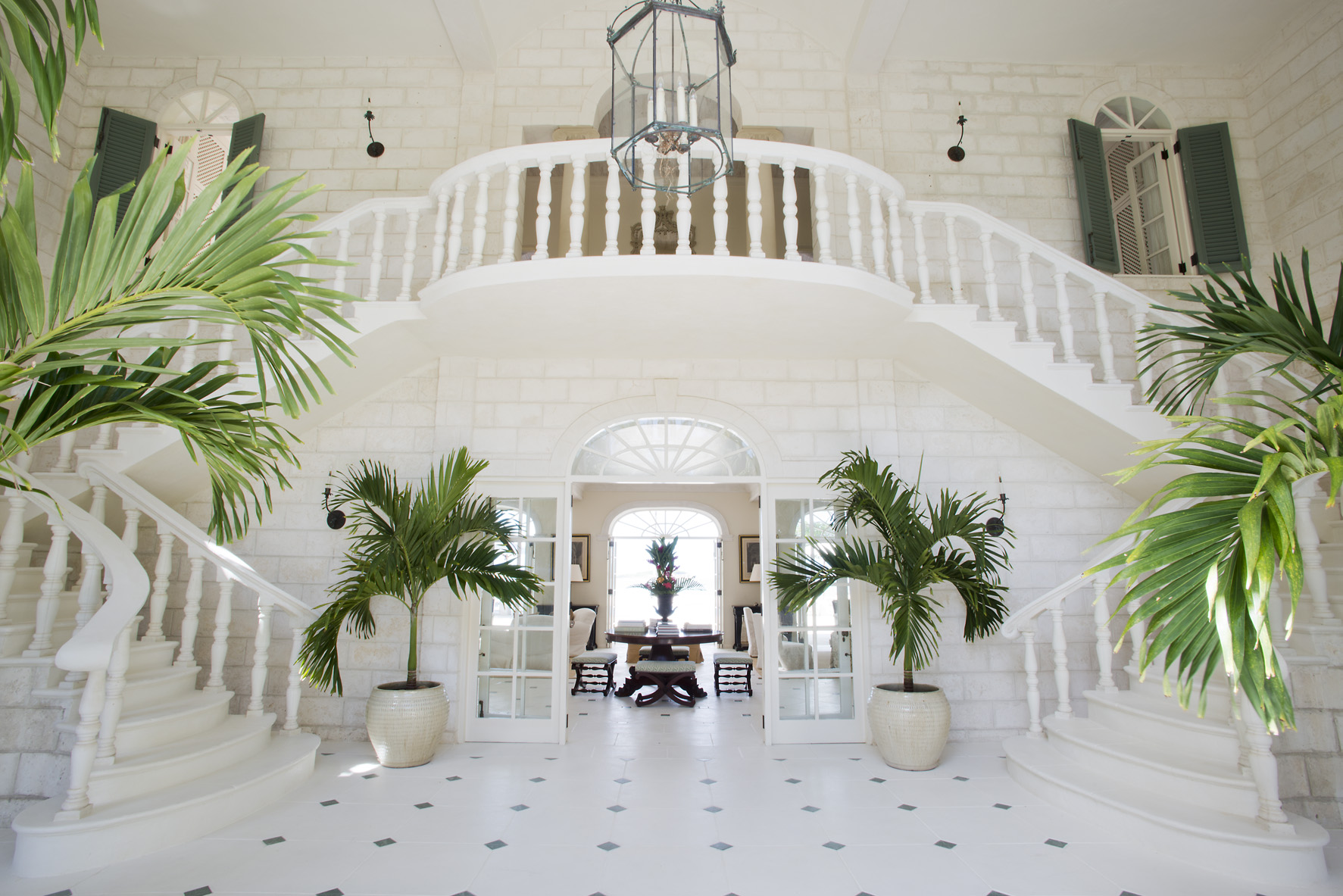 Entrance hall of Palm Beach, Mustique