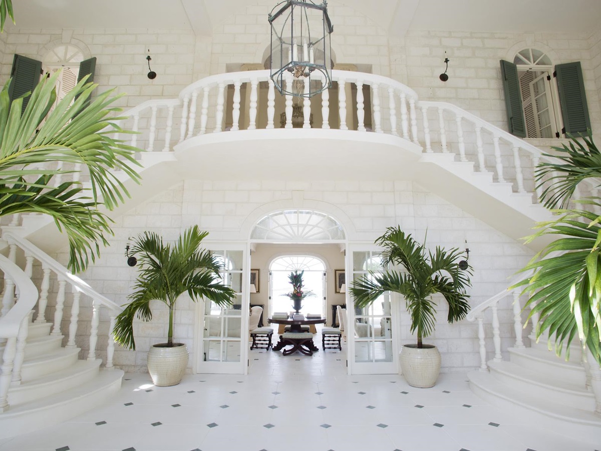 Entrance hall of Palm Beach, Mustique
