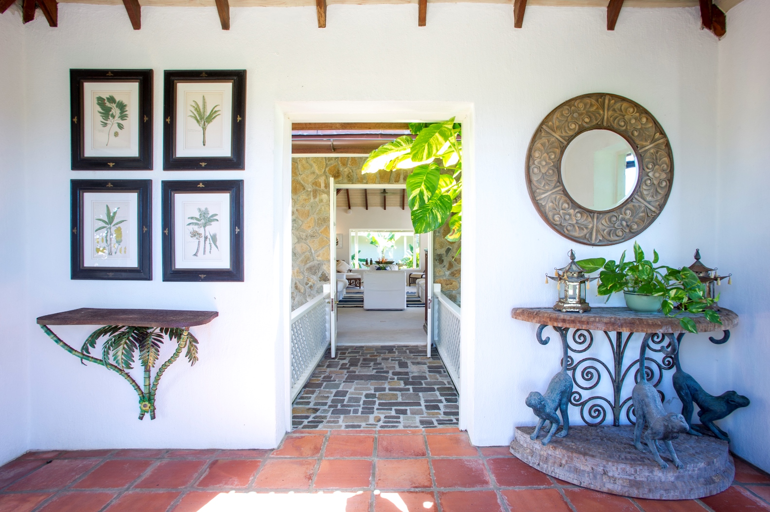 the entrance hall at luxury villa Pangolin in Mustique