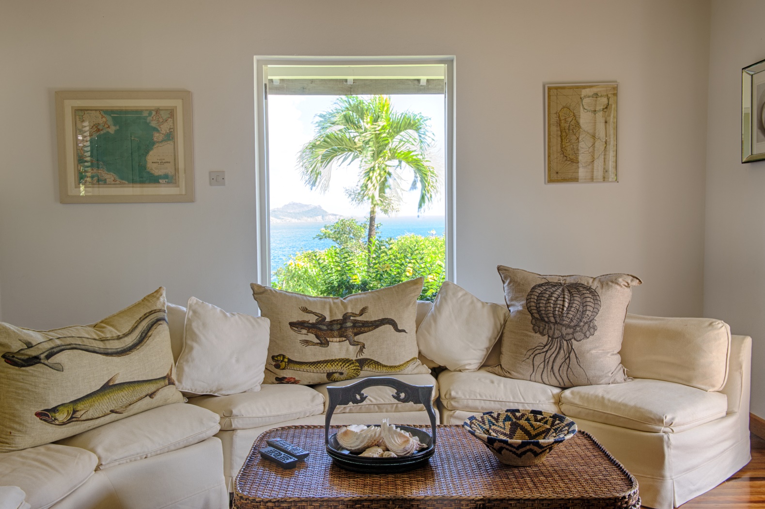 the living room at luxury villa Pangolin in Mustique