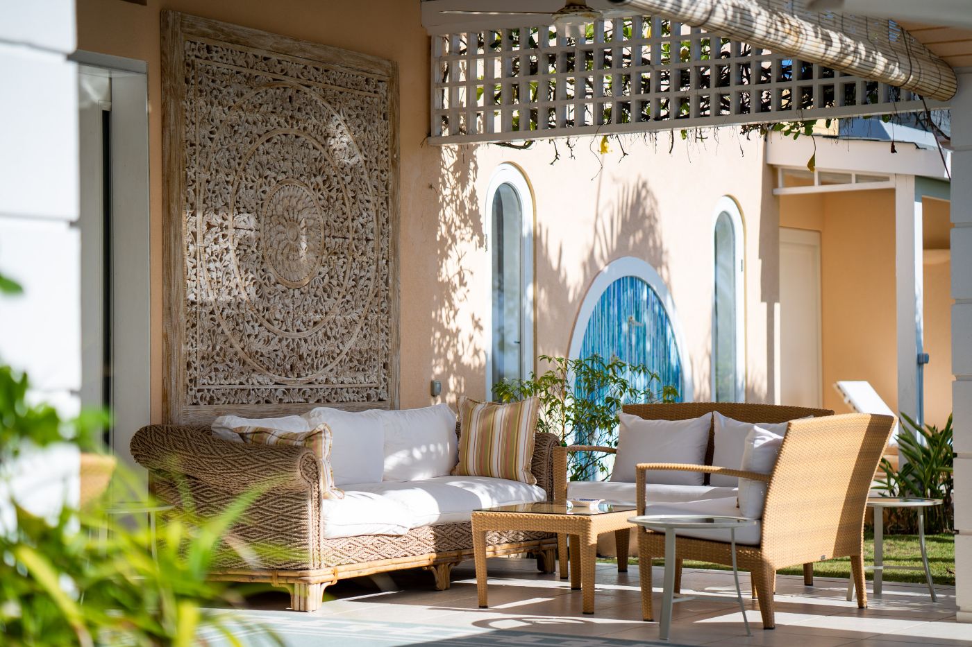 Outdoor Seating at Salanmander in Mustique 