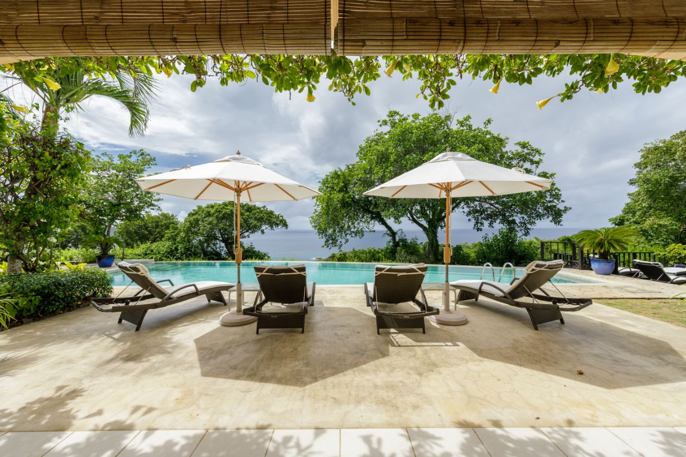 Poolside at Salanmander in Mustique 