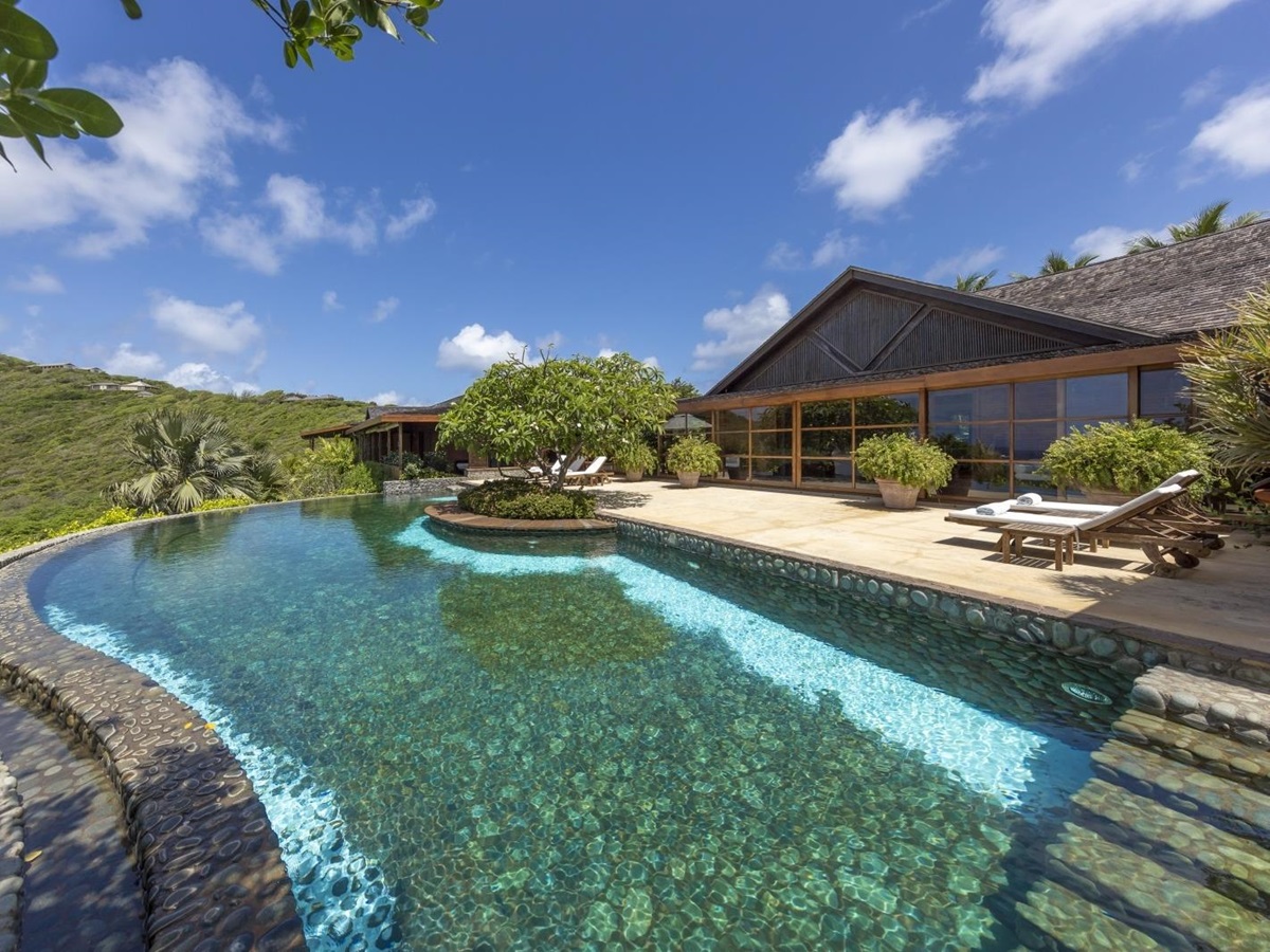 Pool Area at Serenissima in Mustique