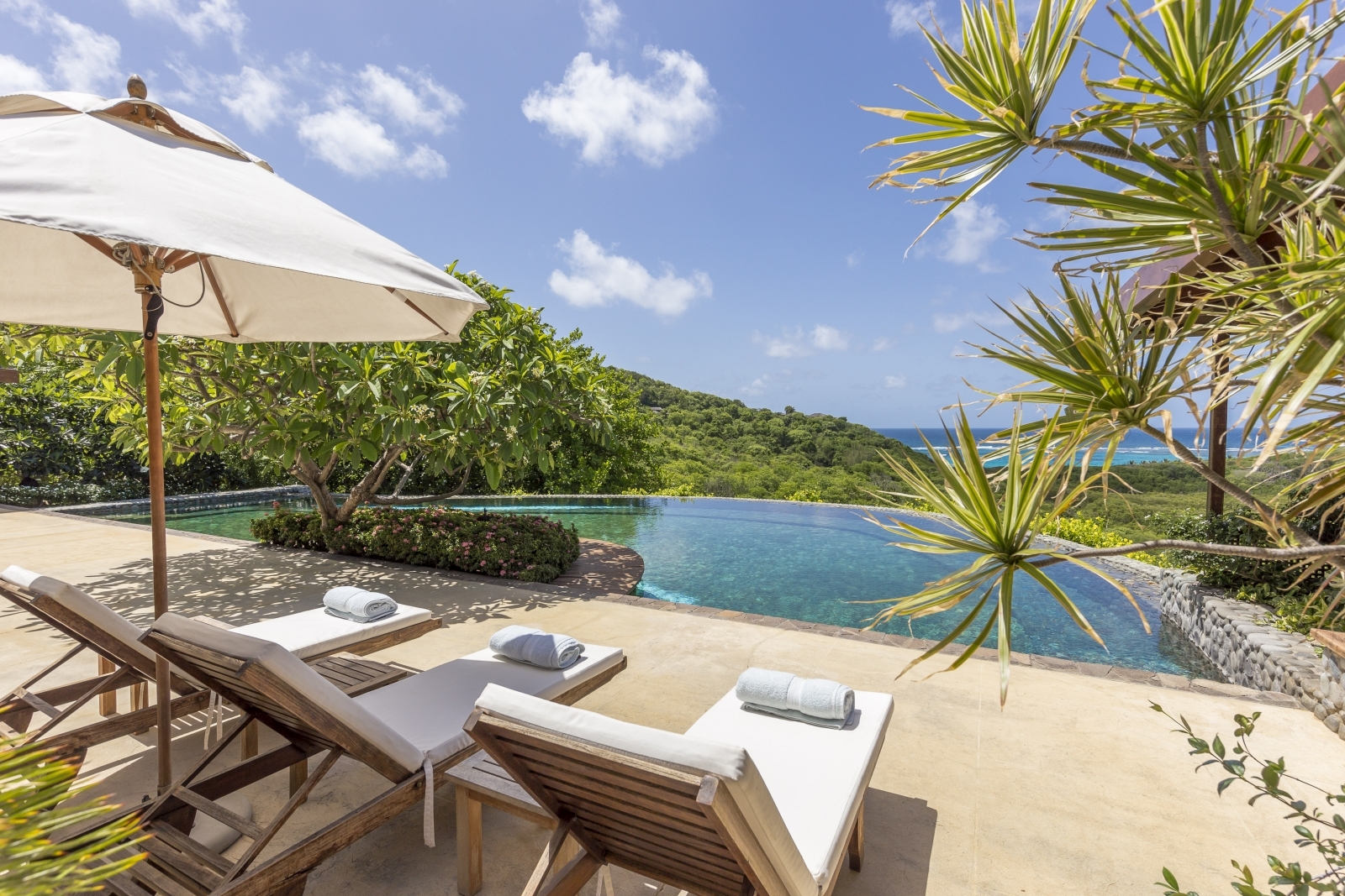 Pool and view at Serenissima in Mustique
