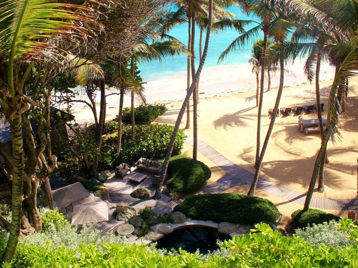 View on beach access from Sunrise, Mustique