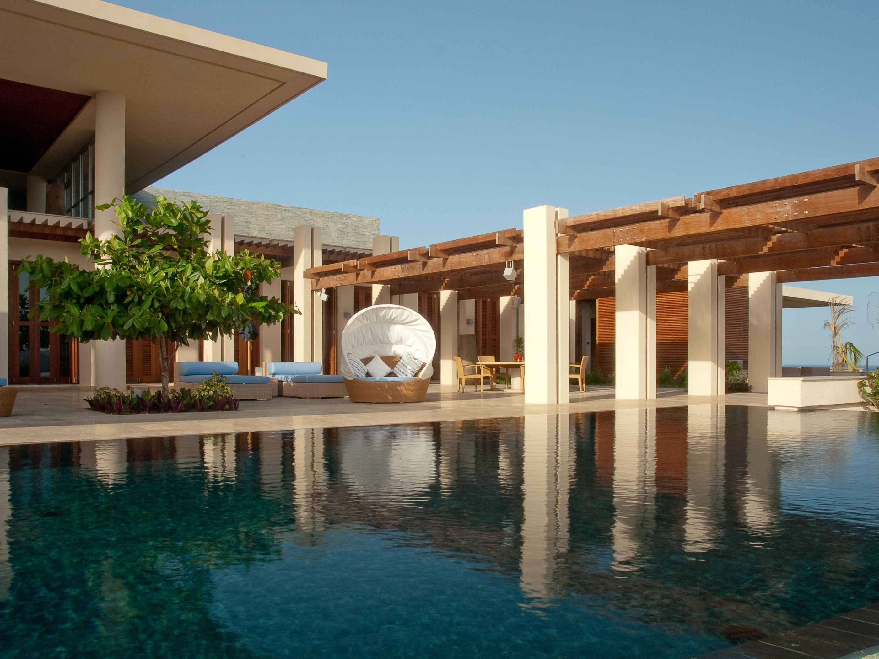 Swimming pool area of Taliesin, Mustique