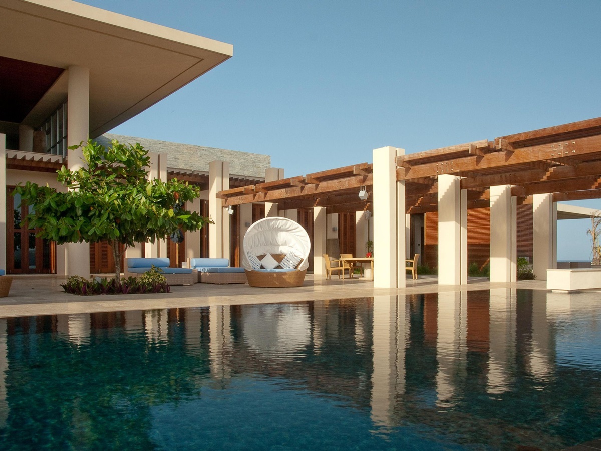 Swimming pool area of Taliesin, Mustique