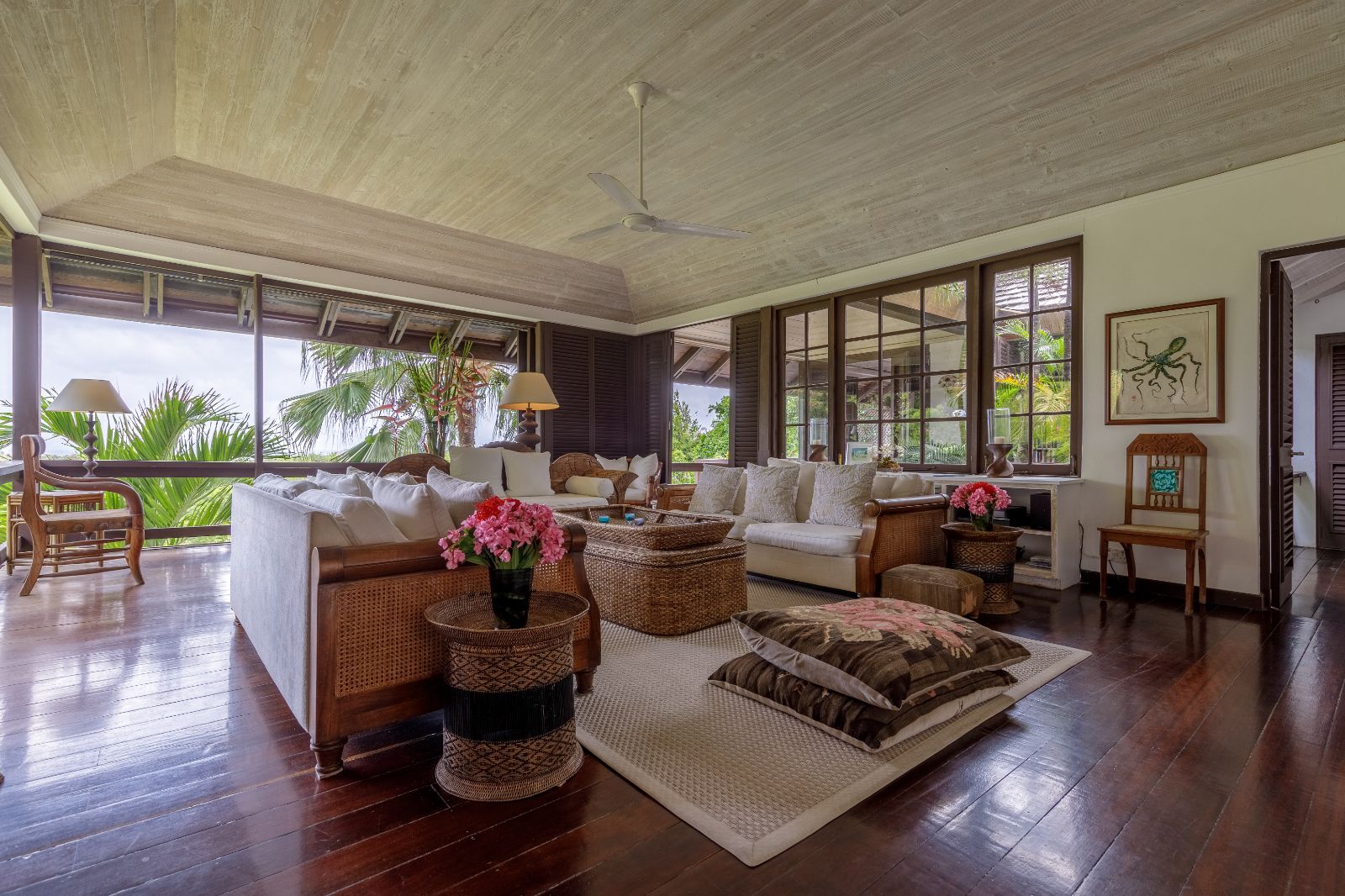Living Room at Tetto Rosso in Mustique 