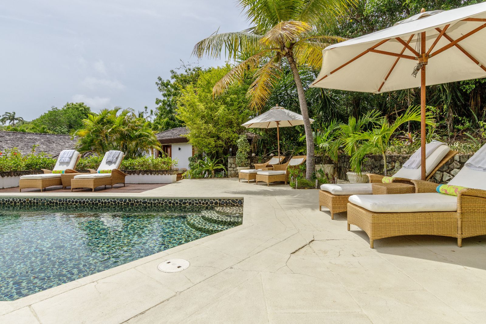 Poolside at Tetto Rosso in Mustique 