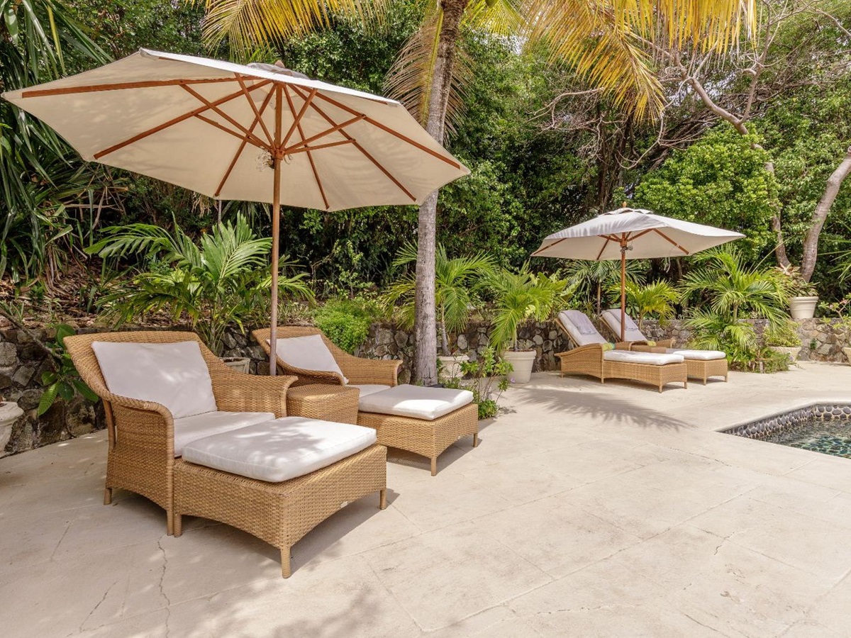 Sun Loungers at Tetto Rosso in Mustique