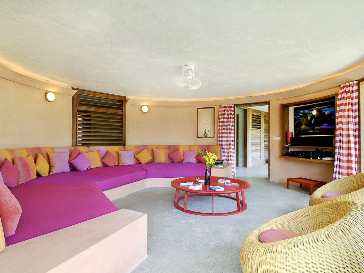 TV room of Villa America, Mustique