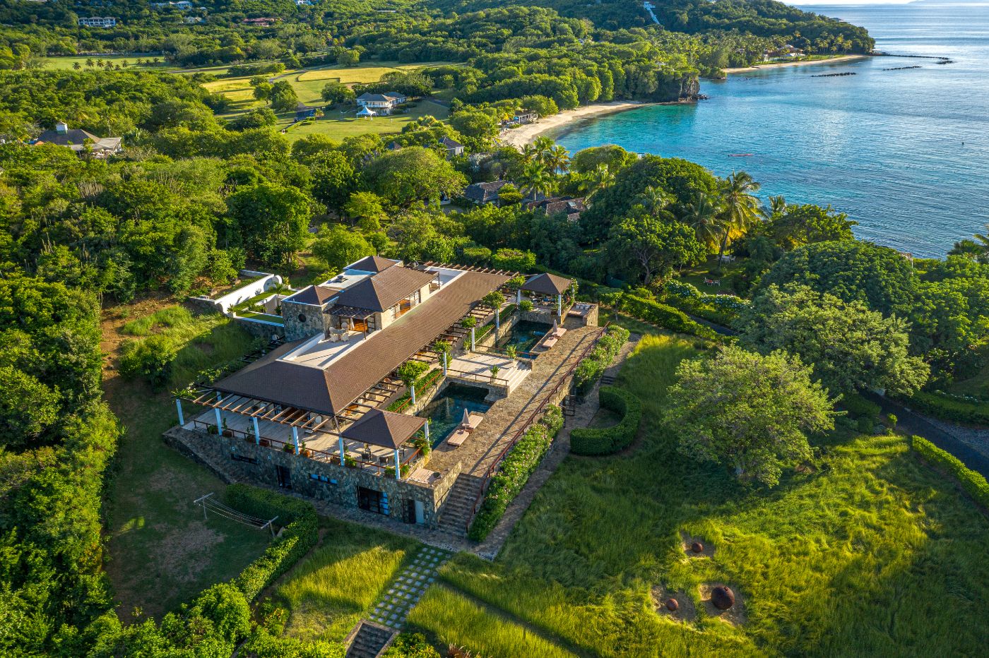 Aerial View of Wyler House in Mustique