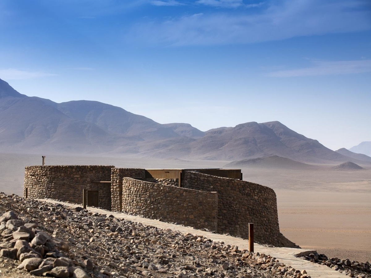 Exterior of a room with views over the desert