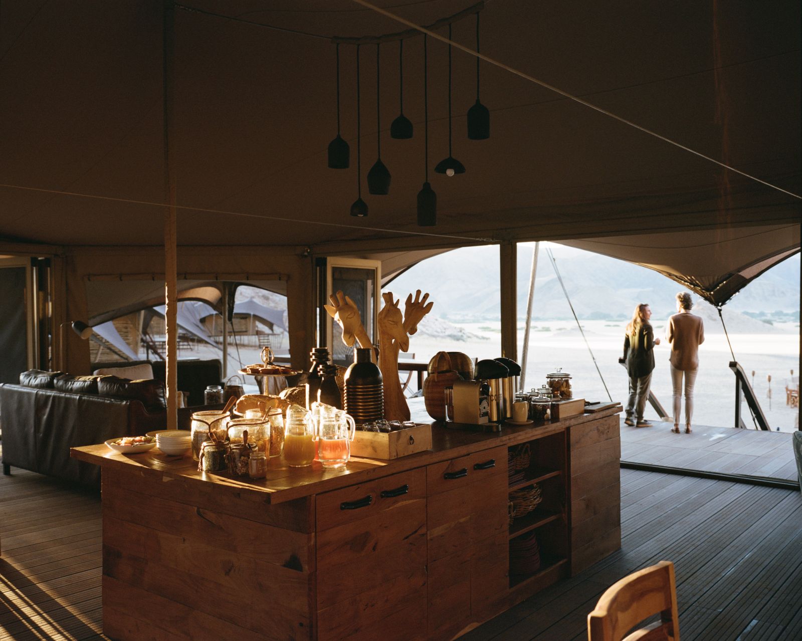 Breakfast set up at Hoanib Valley Camp in Namibia 