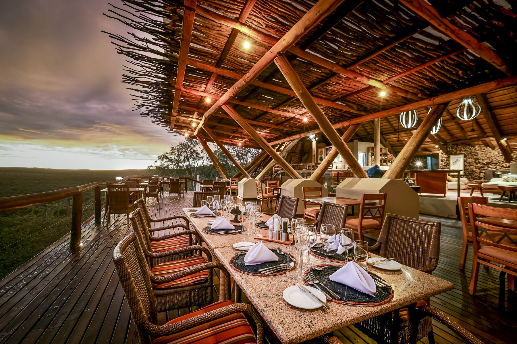 Dining table setup at Horizon by Ongava in Namibia