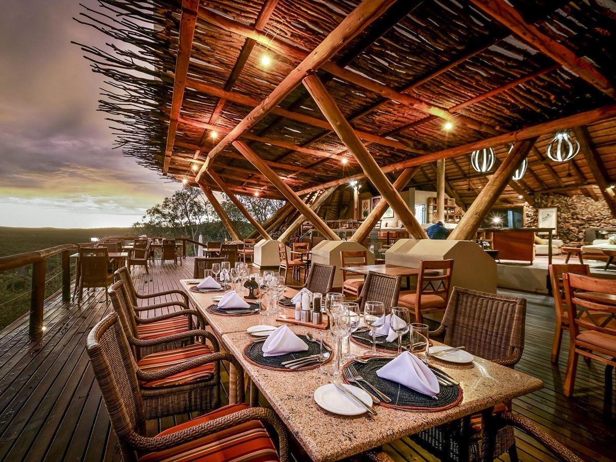 Dining table setup at Horizon by Ongava in Namibia