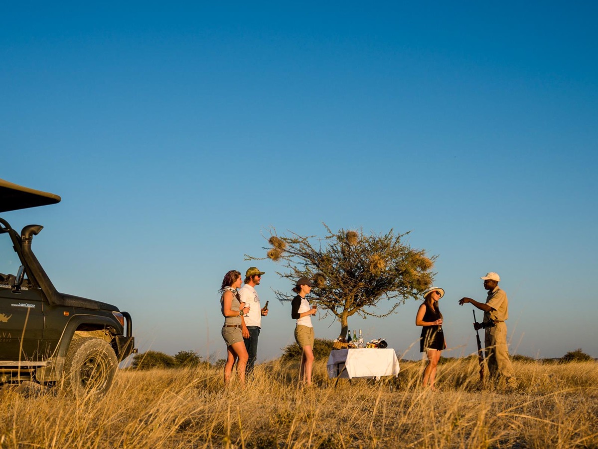 Sundowners near Horizon by Ongava in Namibia