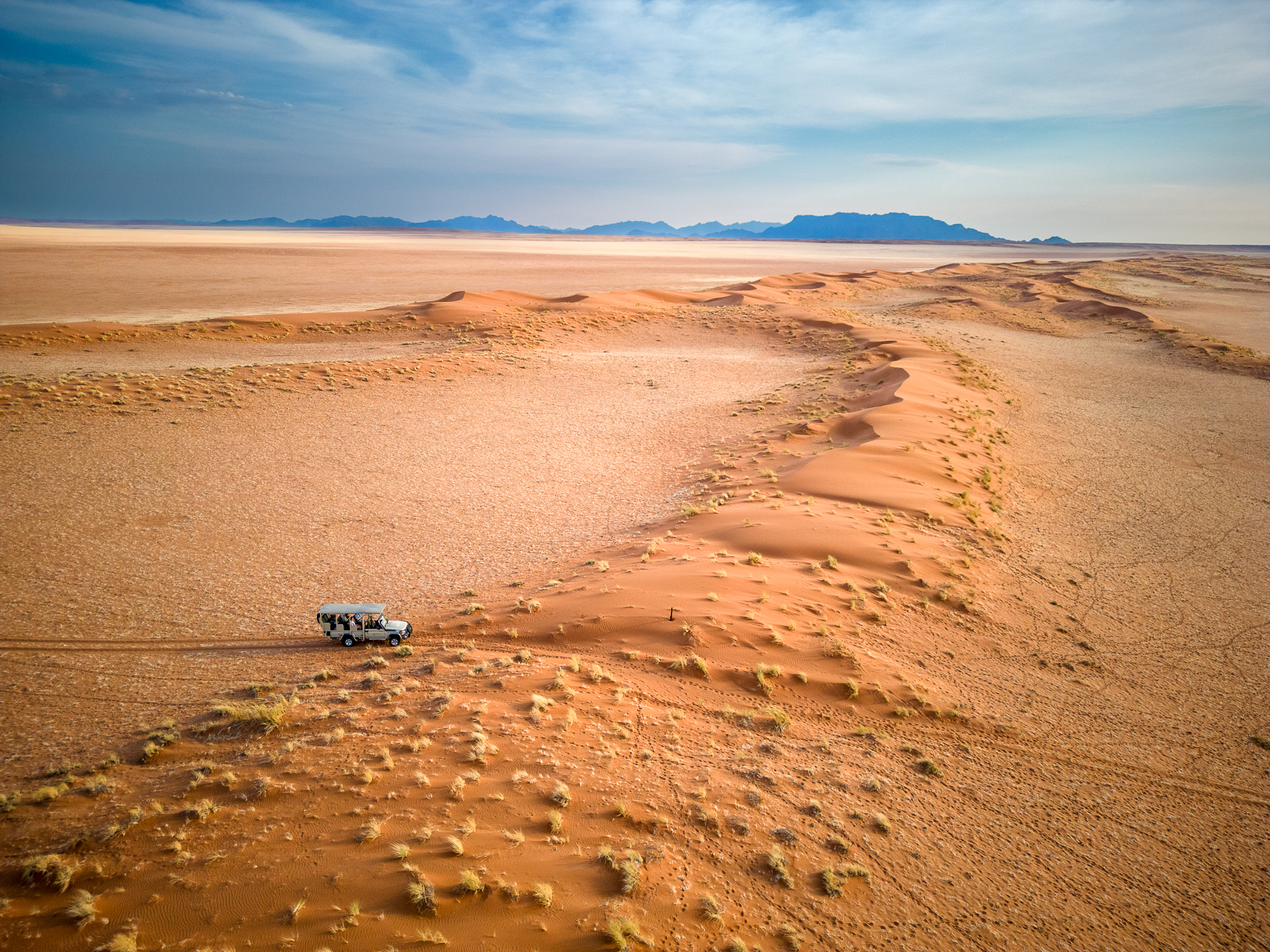 Game drive in the desert at Kwessi Dunes in Namibia