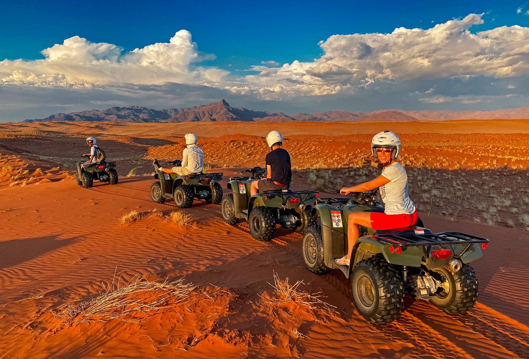 Quad biking in the desert from Kwessi Dunes in Namibia