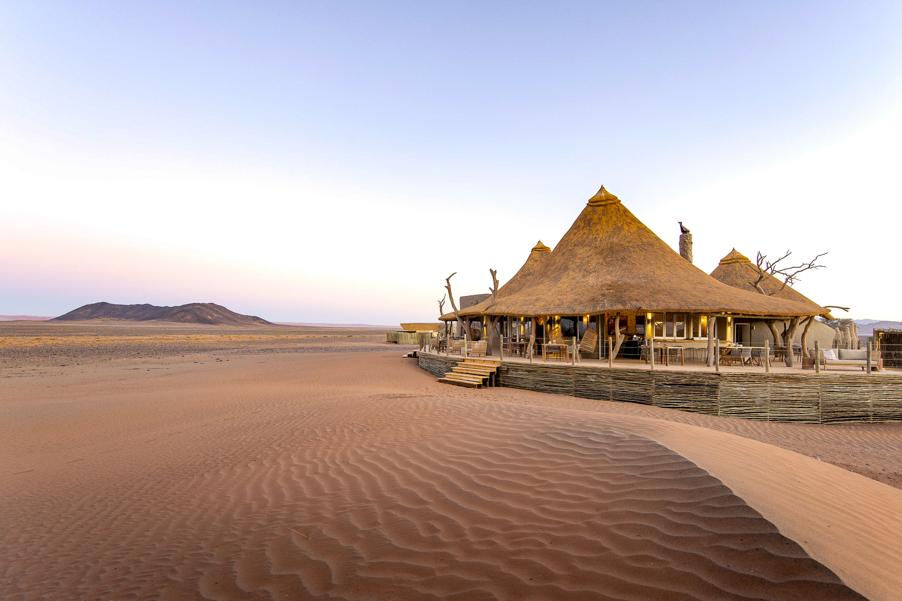 Exterior view of Little Kulala camp in Namibia