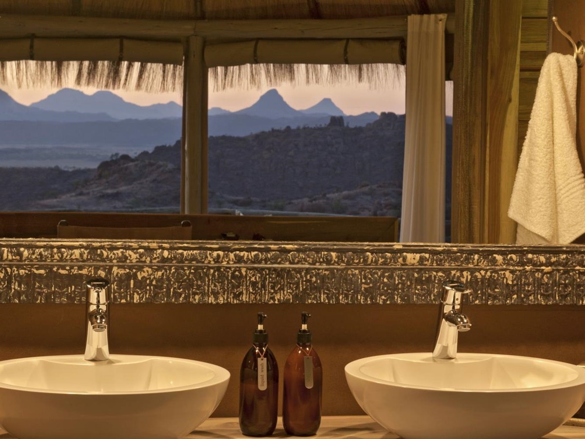 Bathroom at Mowani Mountain Camp in Namibia