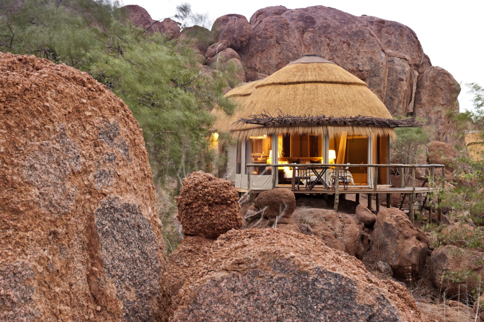Room exterior at Mowani Mountain Camp in Namibia 