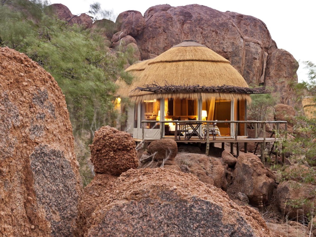Room exterior at Mowani Mountain Camp in Namibia