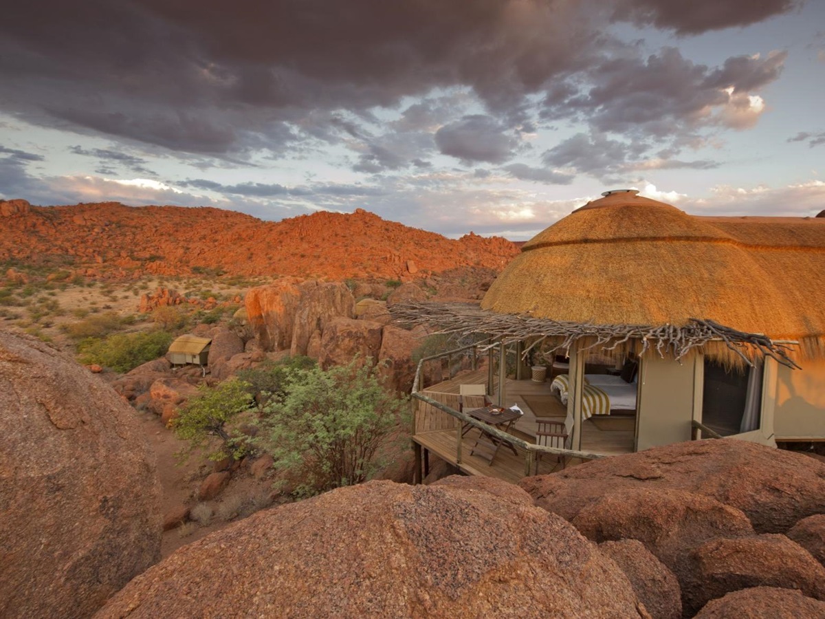 Room exterior at Mowani Mountain Camp in Namibia