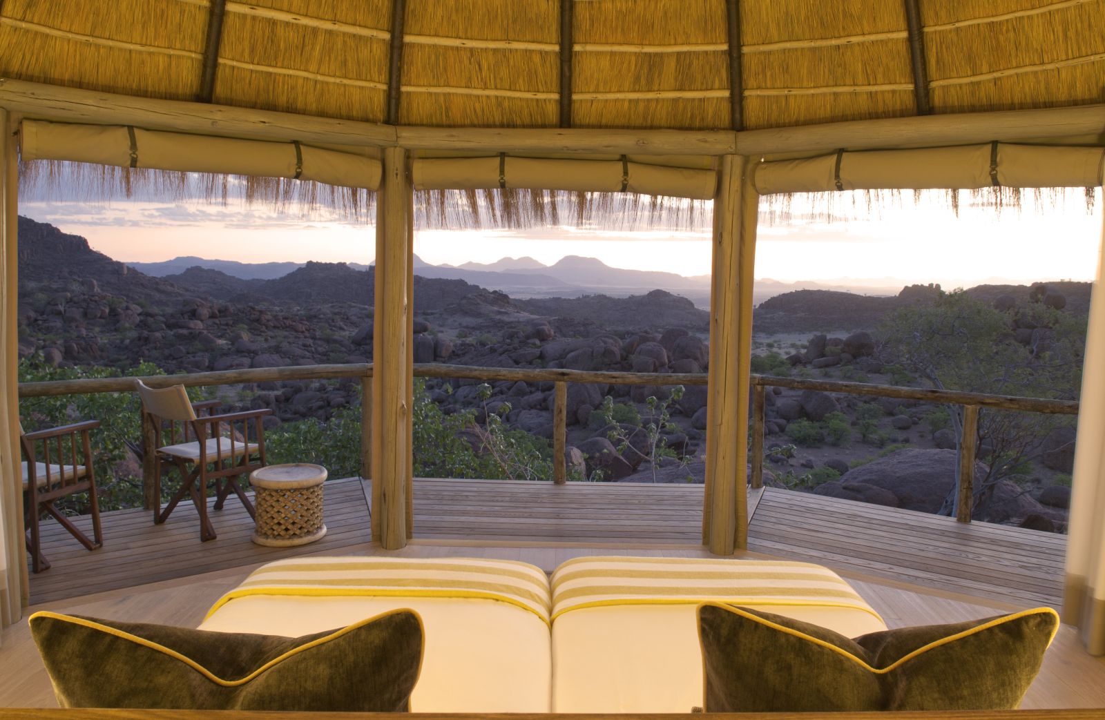 View from bedroom at Mowani Mountain Camp in Namibia 