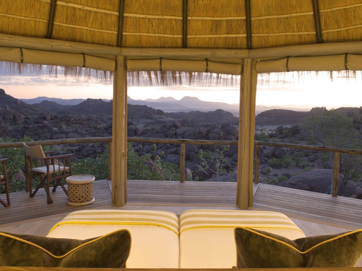 View from bedroom at Mowani Mountain Camp in Namibia