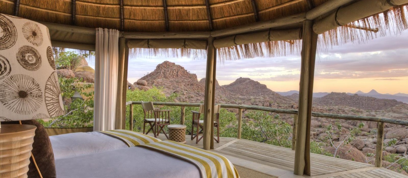 View from superior room at Mowani Mountain Camp in Namibia 