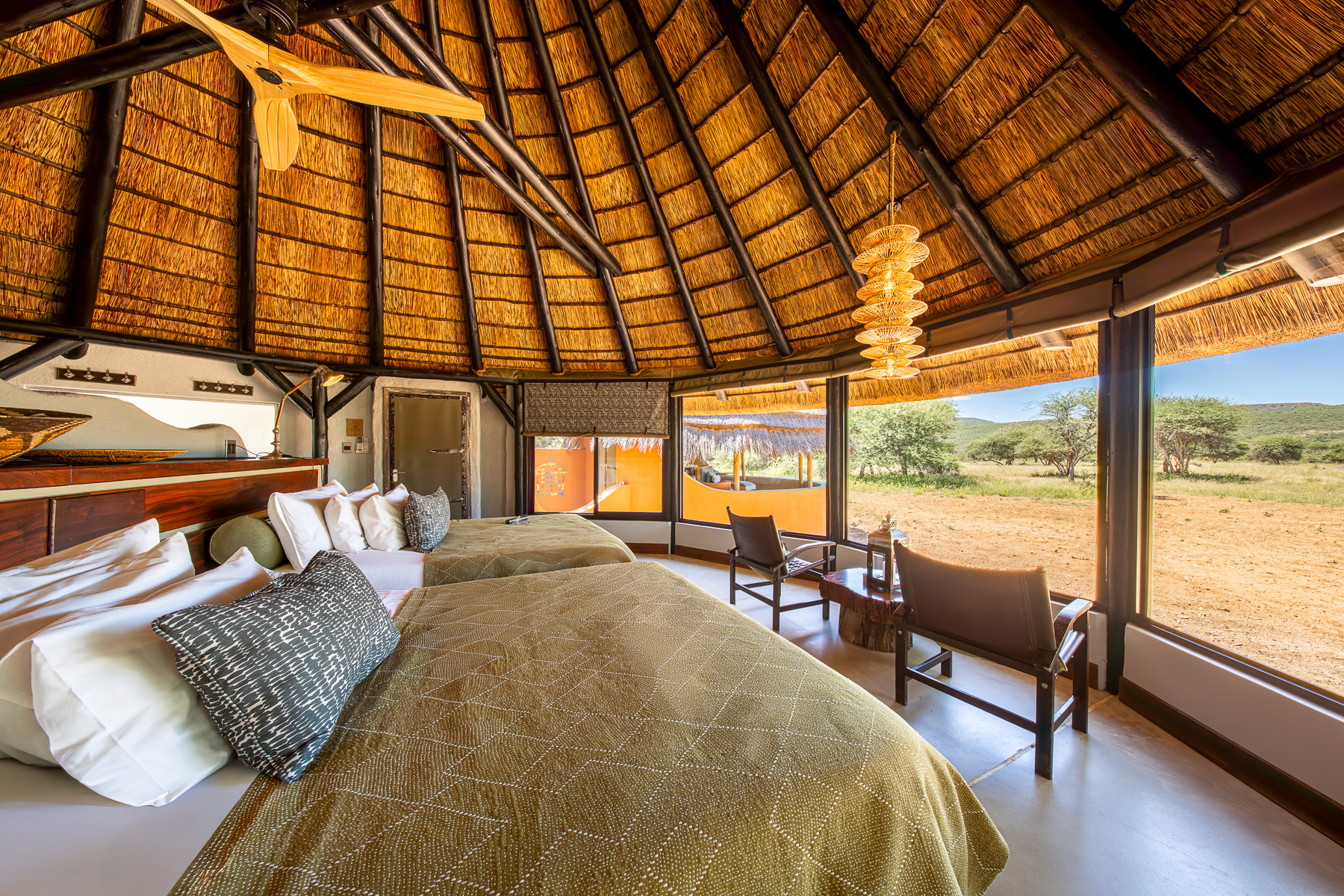 Bedroom at Okonjima Luxury Bush Camp in Namibia