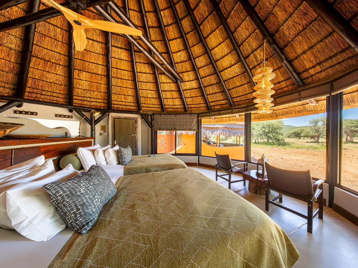 Bedroom at Okonjima Luxury Bush Camp in Namibia
