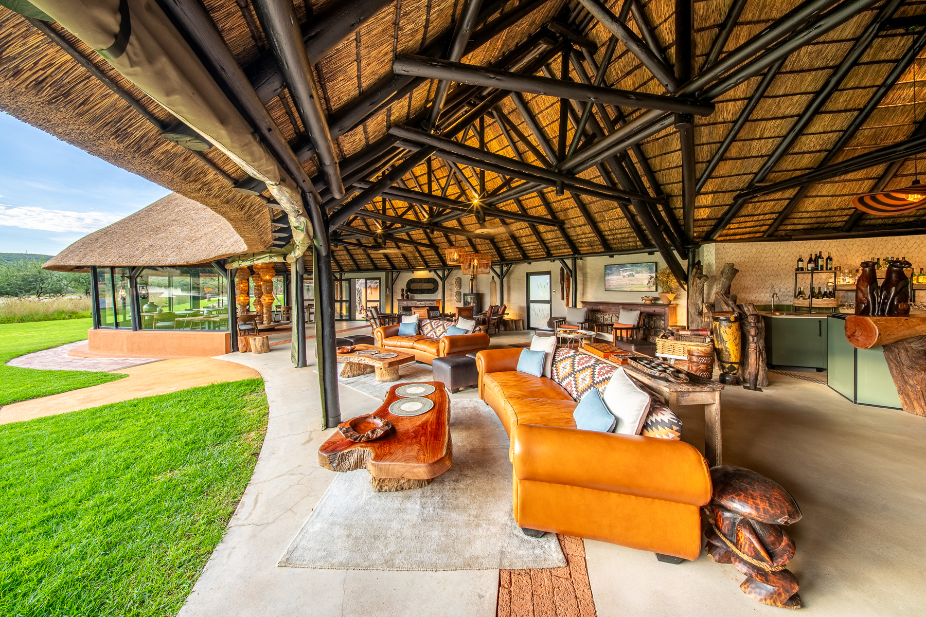 Lounge at Okonjima Luxury Bush Camp in Namibia
