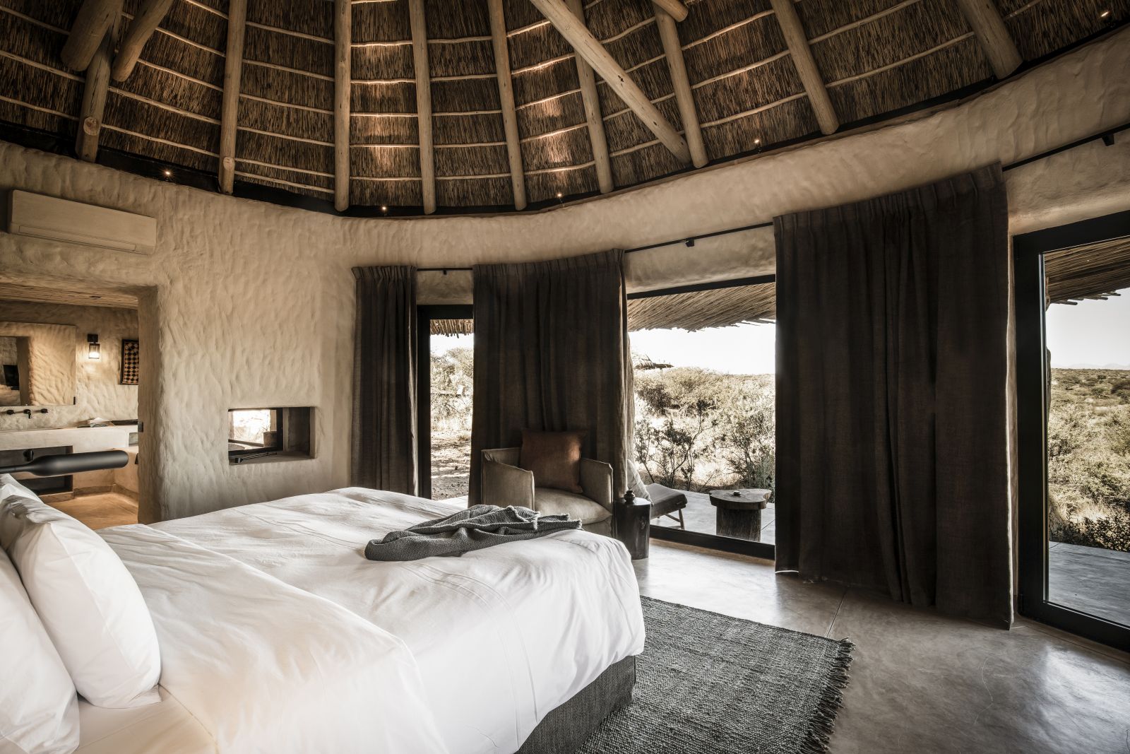 Interior of room at Omaanda by Zannier, Namibia