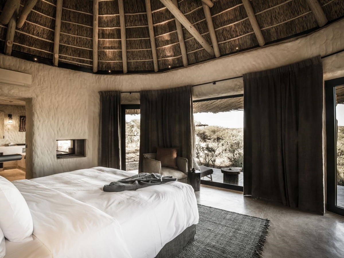 Interior of room at Omaanda by Zannier, Namibia