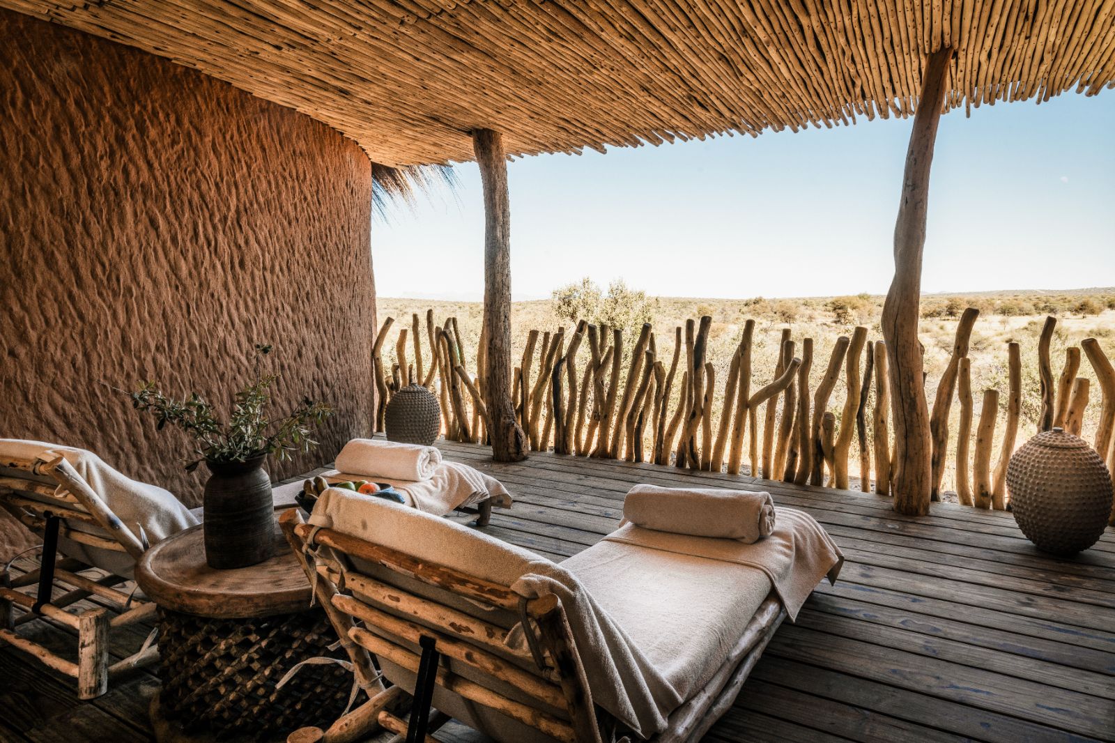 Relaxation area of the spa at luxury hotel Omaanda by Zannier Hotels in Namibia