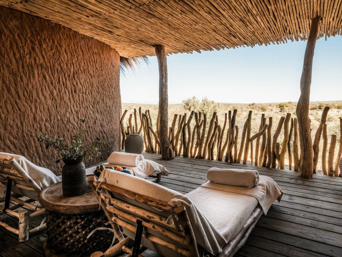 Relaxation area of the spa at luxury hotel Omaanda by Zannier Hotels in Namibia