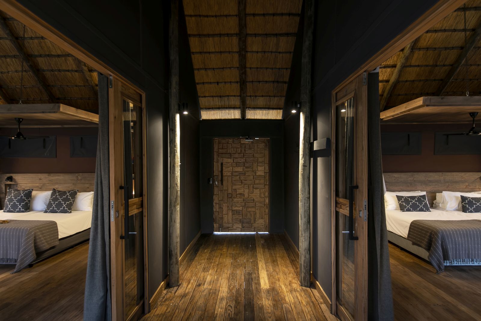 Bedrooms in the family room at Serra Cafema in Namibia 