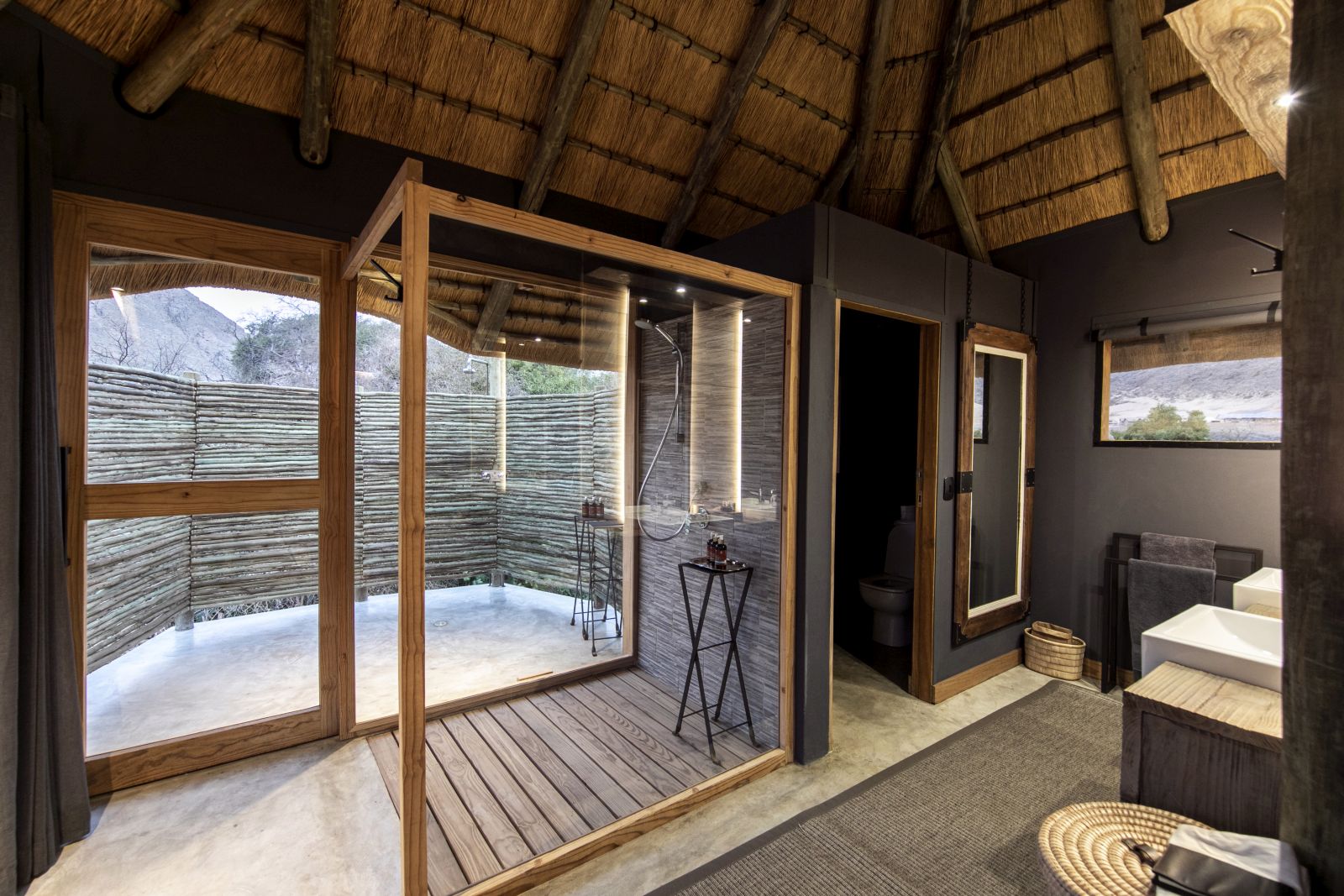 Standard room bathroom at Serra Cafema in Namibia 