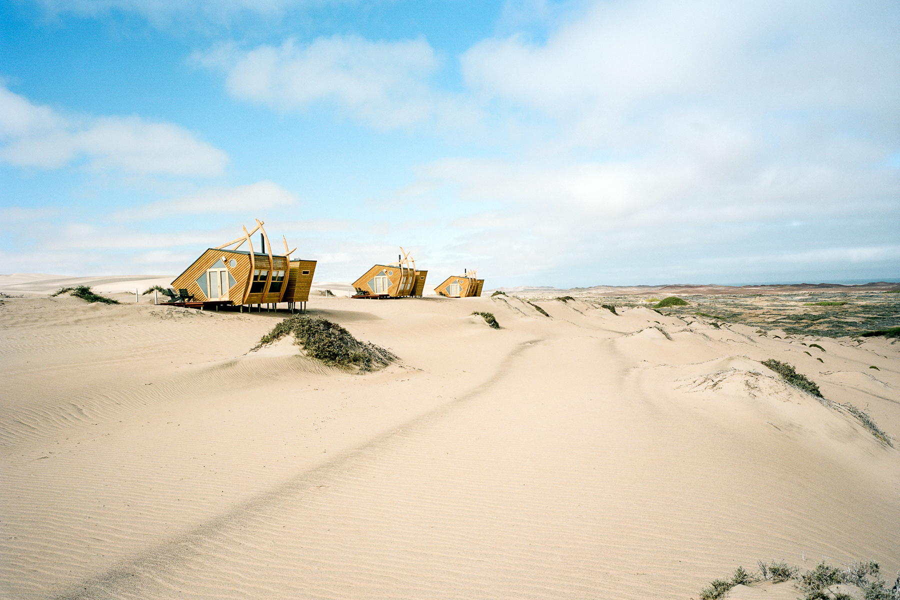 Exterior view of Shipwreck Lodge on the Skeleton Coast