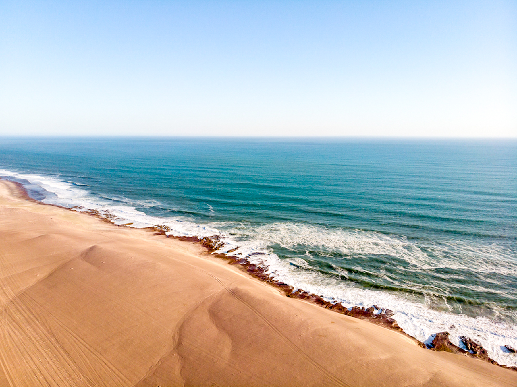 Aerial view of the Skeleton Coast near Shipwreck Lodge
