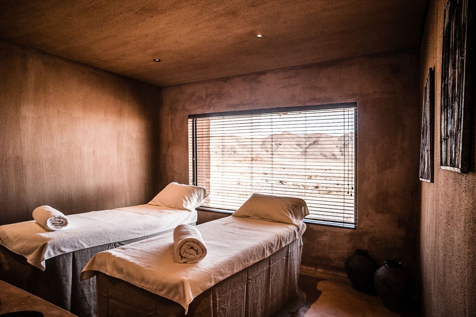 Couples treatment room at the spa of Sonop by Zannier in the NamibRand Reserve in Namibia
