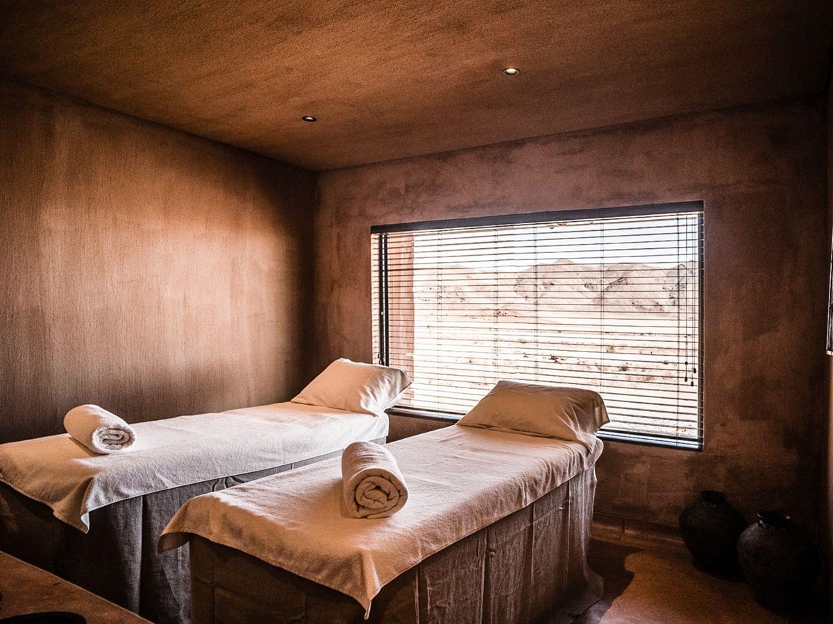 Couples treatment room at the spa of Sonop by Zannier in the NamibRand Reserve in Namibia