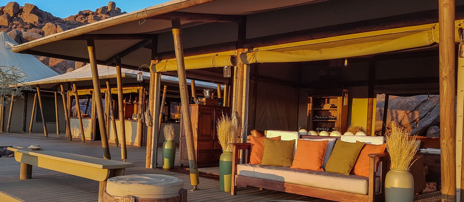 Central area at Wolwedans Boulders Camp in Namibia 